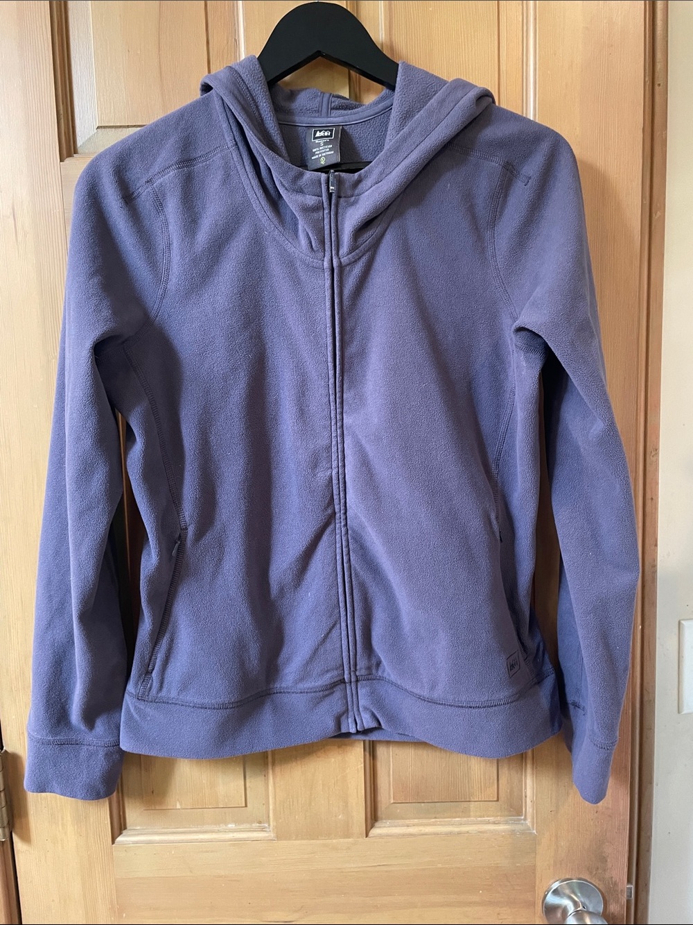 REI Girls' Lavender Full-Zip Hooded Fleece Jacket